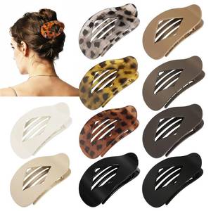 lot 8485 image: 10 PCS Flat Hair Clips for Women, 4.2 Inch Large Hair Claw Clips - Leopard