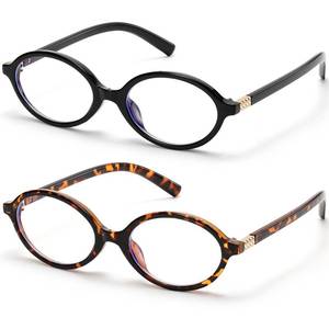 lot 8491 image: ViewJoy Retro Oval Blue Light Blocking Glasses for Women Fashion Eyewear