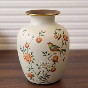 lot 9318 image: Ceramic Flower Vase, Vintage Home Decor Vases, Farmhouse Decorative Vases for Table, Shelf Bookshelf, Mantel, Entryway and Centerpieces