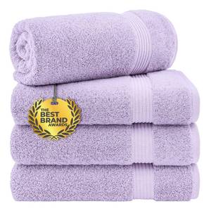 lot 9333 image: Cotton Paradise 100% Cotton Turkish Towel Set, Soft Absorbent Quick Dry, 4 Piece Bath Towel Set, Lilac