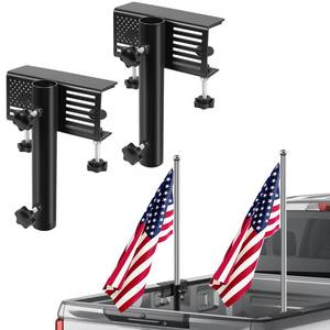 lot 9335 image: Flagpole Holder for Truck Bed, No-Drill Side Flag Pole Mount Kit, 2-Pack