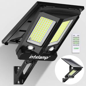 lot 9339 image: intelamp Solar Street Lights Outdoor Waterproof 3000LM 12500mAh Dual Sensor