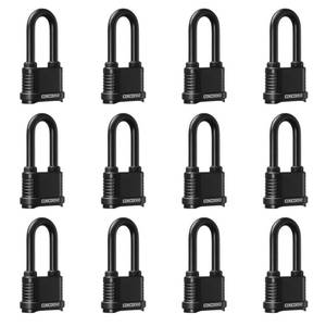 lot 9342 image: CINCINNO Weatherproof 4 Digit Combination Lock, Heavy Duty Combo Lock with Long Shackle for Outdoor Shed, Garage, Gate, Fence, 12 Pack