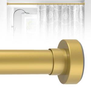 lot 9345 image: HTZON Spring Tension Shower Curtain Rod,18-49,Heavy Duty,No Drill,Gold