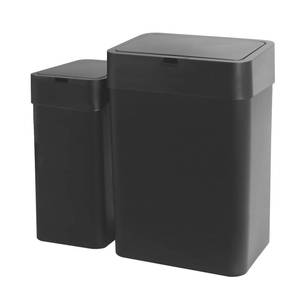 lot 9348 image: ELPHECO Bathroom Trash Can with Lid,Motion Sensor, 2 Pack Black