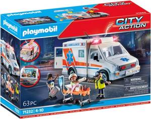 lot 9360 image: Playmobil Ambulance with Accessories and 3 Figures