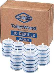lot 9367 image: Clorox ToiletWand Disposable Toilet Cleaner Refills, 30 Count, Kills 99.9% of Germs and Viruses, Touch-Free Toilet Cleaning, Original Scent