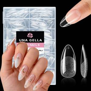 lot 10008 image: UNA GELLA Almond Nail Tips, 216pcs, Pointed Almond