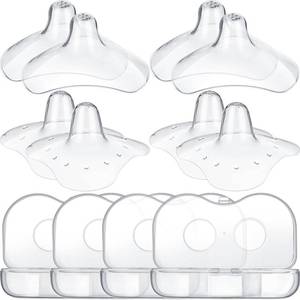 lot 10021 image: Nuanchu 8 Pcs Nipple Shields for Breastfeeding Newborn, 20mm 15mm Silicone
