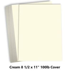 lot 10028 image: Hamilco Cream 130lb Cover Ultra Heavy 8.5x11 Cardstock Invitations (50PK)