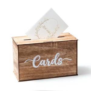 lot 10451 image: TelKeen Wedding Card Box, Wooden Card Box for Wedding Reception, Party