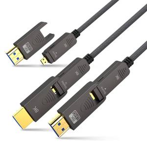 lot 10455 image: BIFALE 8K Fiber Optic HDMI 2.1 Cable 33ft, Detachable 8K HDMI 2.1 Cable Support eARC, 48Gbps, 8K60Hz, 4K120Hz with Dual Micro HDMI for RTX 30803090, Xbox Series X, PS5, Denon AV Receiver