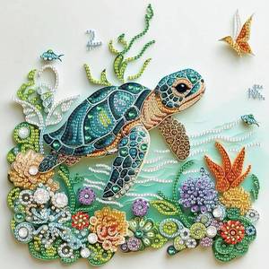 lot 10459 image: Tontut 5D Diamond Art Painting Kit, Turtle DIY Diamond Art Adult Set Mosaic Crafts, Suitable for Home, Office wall Decoration, can be Packaged as Gifts for Friends