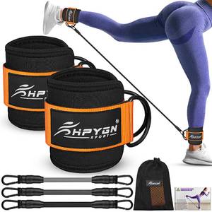 lot 10466 image: HPYGN Ankle Resistance Bands with Cuffs, Ankle Bands for Working Out, Resistance Bands for Leg Butt Training Exercise Equipment for Kickbacks Hip Gluteus Training, Ankle Strap with Exercise Bands