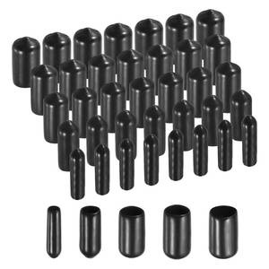 lot 10468 image: uxcell 100pcs Round Rubber End Caps Protective Caps 2mm 4mm 6mm 8mm 10mm Black Screw Thread Protectors