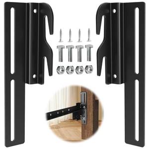 lot 10491 image: 2 PCS Headboard Adapter Brackets for Metal Bed Frame, Bolt-On to Hook-On