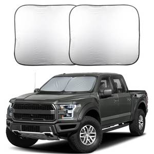lot 10494 image: EcoNour 2-Piece Foldable Truck Window Sun Shade, UV & Heat Protection