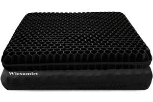 lot 10498 image: Extra Plus Size Gel Seat Cushion for Long Sitting, 20�20in, Large Gel Seat Pad for Pressure Relief for Lumbar Spine, Sciatica, Coccyx Support, Used for The Office, Wheelchair, Car, Recliner.(Black)