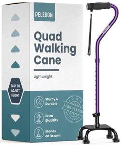 lot 11817 image: Pelegon Quad Cane 300 lb Weight Capacity Purple