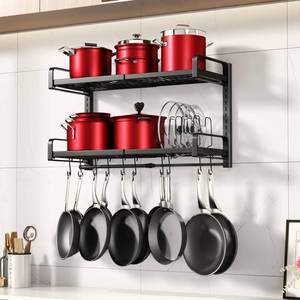 lot 11825 image: PXRACK 2-Tier Expandable Hanging Pot Rack 19-30