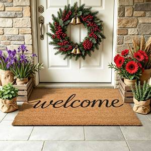 lot 11836 image: ULTSOFE Natural Coir Welcome Door Mat 17x30