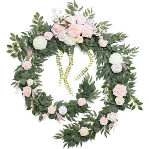 lot 11838 image: Lings moment Artificial Flower Garland 9 FT Pink  Retail $149.99