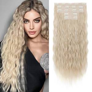 lot 12002 image: REECHO Clip-in Hair Extensions 24 Brown Loose Waves 5pc