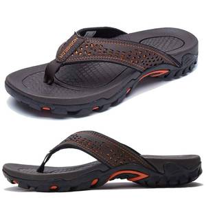 lot 12007 image: KIIU Mens Flip Flop Sandals Brown Size 7.5