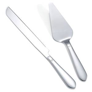 lot 12441 image: Eisinly Wedding Cake Cutting Set, 2-Piece Silver