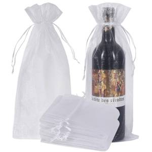 lot 12443 image: HRX Package Organza Wine Bags 30pc White