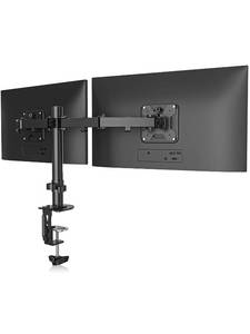 lot 13279 image: Suptek Dual Monitor Desk Mount, Adjustable Dual Monitor Arm for 2 Computer Screens up to 32 inch, Dual Monitor Arm, Holds up to 22 lbs Each, VESA 75x75100x100 mm, Black (MD9442)