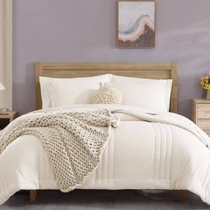 lot 13290 image: Full Size Comforter Set-7 Pieces White Soft Bed in a Bag Full Bedding Sets