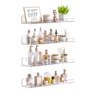 lot 13291 image: upsimples 4 Pcs 15 Acrylic Shelves for Wall Storage and Organizer, Clear