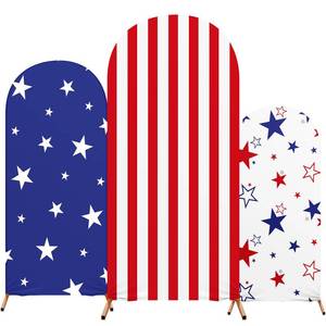 lot 13292 image: RimCereal 3 Pcs Patriotic Arch Cover Spandex Fitted 4ft 5ft 6ft,Star