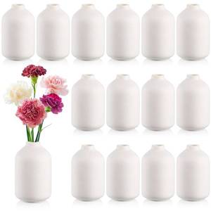 lot 13295 image: Tioncy 15 Set 5.53 White Ceramic Bud Vases Bulk Boho Valentines Day Decoration Centerpieces Small Flower White Ceramic Vases for Dry Flowers Pampas Grass Home Wedding DIY Table Decor