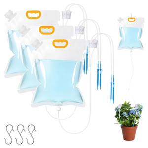 lot 14001 image: 3 Pcs 5L Plant Water Bag Plant Watering System Device, Automatic Plant Waterer Self Watering IV Drip Bag Irrigation Drip Watering Bag with Adjustable Flow for Indoor Outdoor Potted Plant