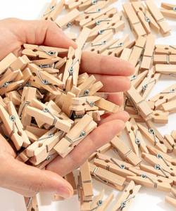 lot 14023 image: Mr. Pen- Mini Wooden Clothes Pins, 1.4 Inch, 132 Pack, Natural Wood Clips for Crafts, Classroom Projects, Hanging Photos, Chip Bags, Decoration, Rust Resistant Spring