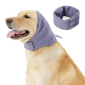 lot 14429 image: Kodervo Quiet Ears for Dogs - Adjustable Ear Covers for Noise, No Shake Dog Head Wrap, Dog Calming Hood for Thunder, Lightning, Fireworks, Vet Visits, Polyester and Stretch Cotton Blend, Purple, Large