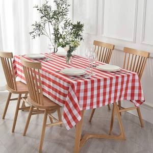 lot 14439 image: maxmill Checkered Tablecloth Stain Resistant Waterproof and Wrinkle Resistant Washable Heavy Weight Table Cloth Gingham for Dining Room and Outdoor Use, Rectangle 60 x 120 Inch Red and White