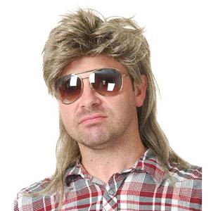 lot 14443 image: Kaneles Mullet Wigs for Men 80s Costumes Fancy Party Accessory Cosplay Halloween Hair Wig (Blonde)
