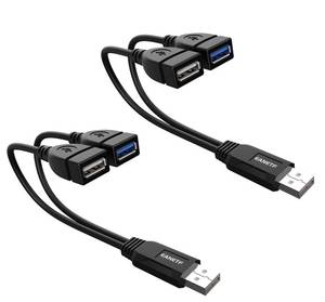 lot 14460 image: Eanetf USB 3.0 Female to Dual USB Male Splitter Cable, 2 Pack