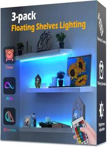 lot 14463 image: 3-Pack Shelf Lights, Upgrade Battery Operated 20inch Led Strip Lights