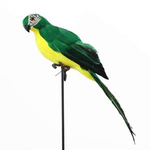 lot 14474 image: LWINGFLYER Green Artificial Parrot Life Size Foam Feather Parrot Macaw Birds for Decoration Costume Shoulder Ornament Modern Home Garden Party Decor (13.8inch35cm)