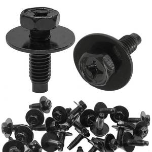 lot 14486 image: AIMCOCO 25pcs M5-0.8 Hex Head Sems Body Bolt Screw for Bumper Fender Splash Shield Under Cover Hood,M5 8mm Hex Bolt,18mm Washer