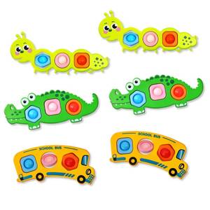 lot 14495 image: 6PC Fidget Sensory Toys for Baby Airplane Travel Essential Activities, Party Favors Animal Pop Toys Autism Gifts for 12 Month Babies Toddlers 1 2 3 Year Old Easter Basket Stuffers Gift