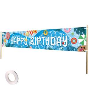 lot 14498 image: Lyreh Happy Birthday Pool Party Banner