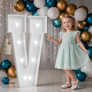 lot 19517 image: Bugame 3FT Marquee Letters V, Large Light Up Letters for Birthday Decor