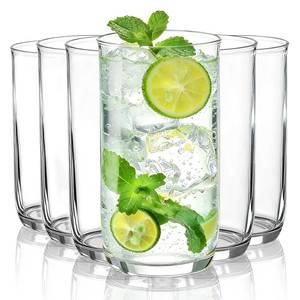 lot 19522 image: HOMQUEN 14oz Highball Glasses, 6pcs Drinking Glasses, PET Clear Plastic Water Glasses, Beer Glasses, Iced Coffee Glasses, Ideal for Cocktail, Whiskey, Soda, Tea, Water, Gift