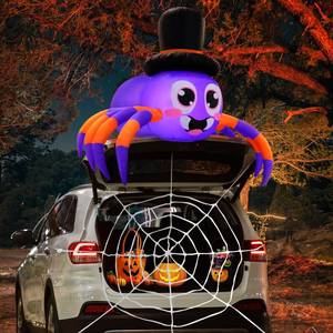 lot 19533 image: Halloween Trunk or Treat Car Decorations Kit Inflatable Spider with LEDs