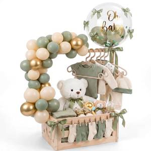 lot 19541 image: Acellegic Wooden Baby Shower Crate Closet with Hanger and Rack